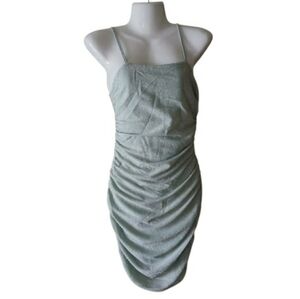 Elegant Mint Green Ruched Mini Dress - XS